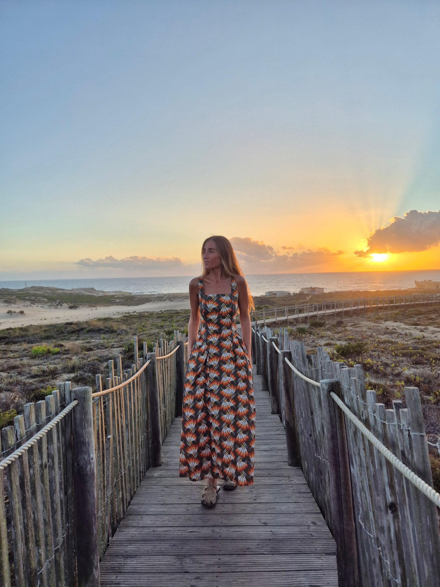 Vestido V estampado