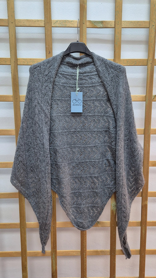 Poncho wool gris