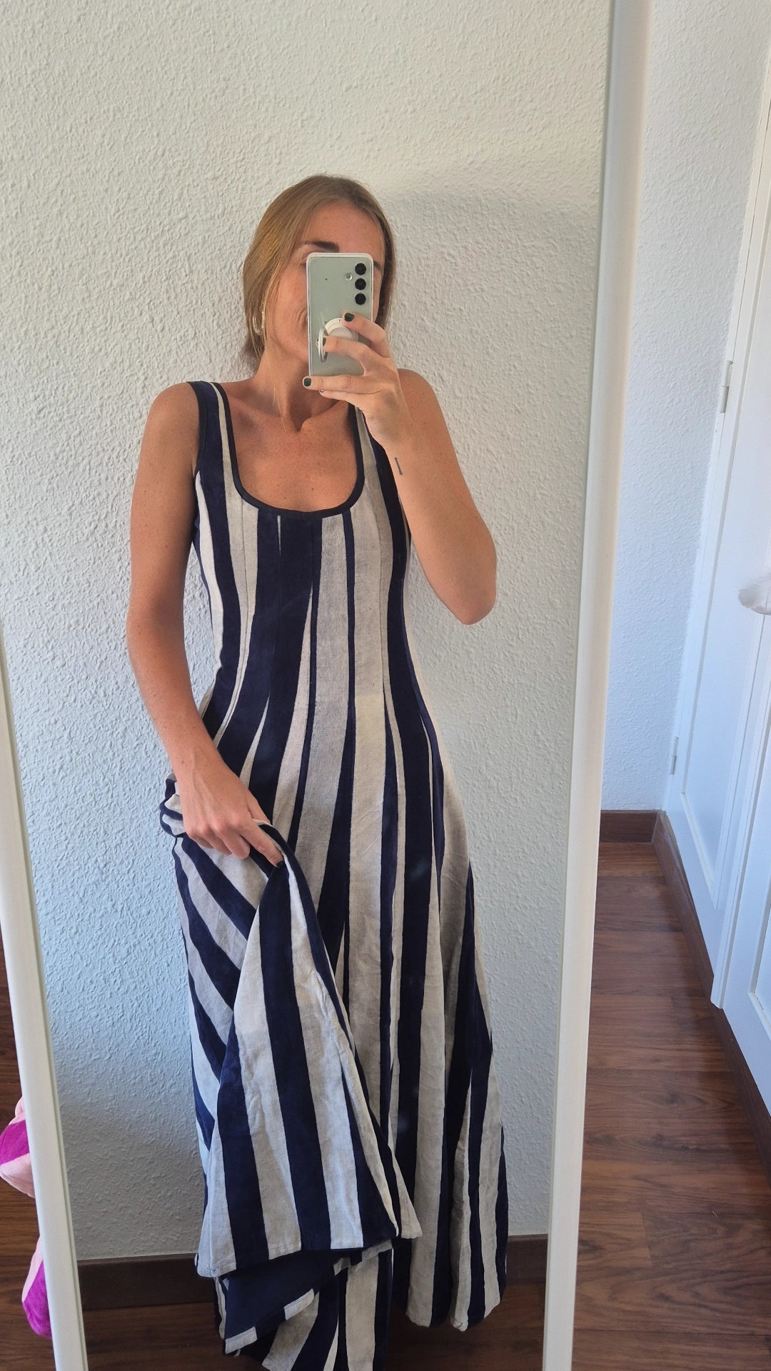 Vestido Moniquita stripes navy