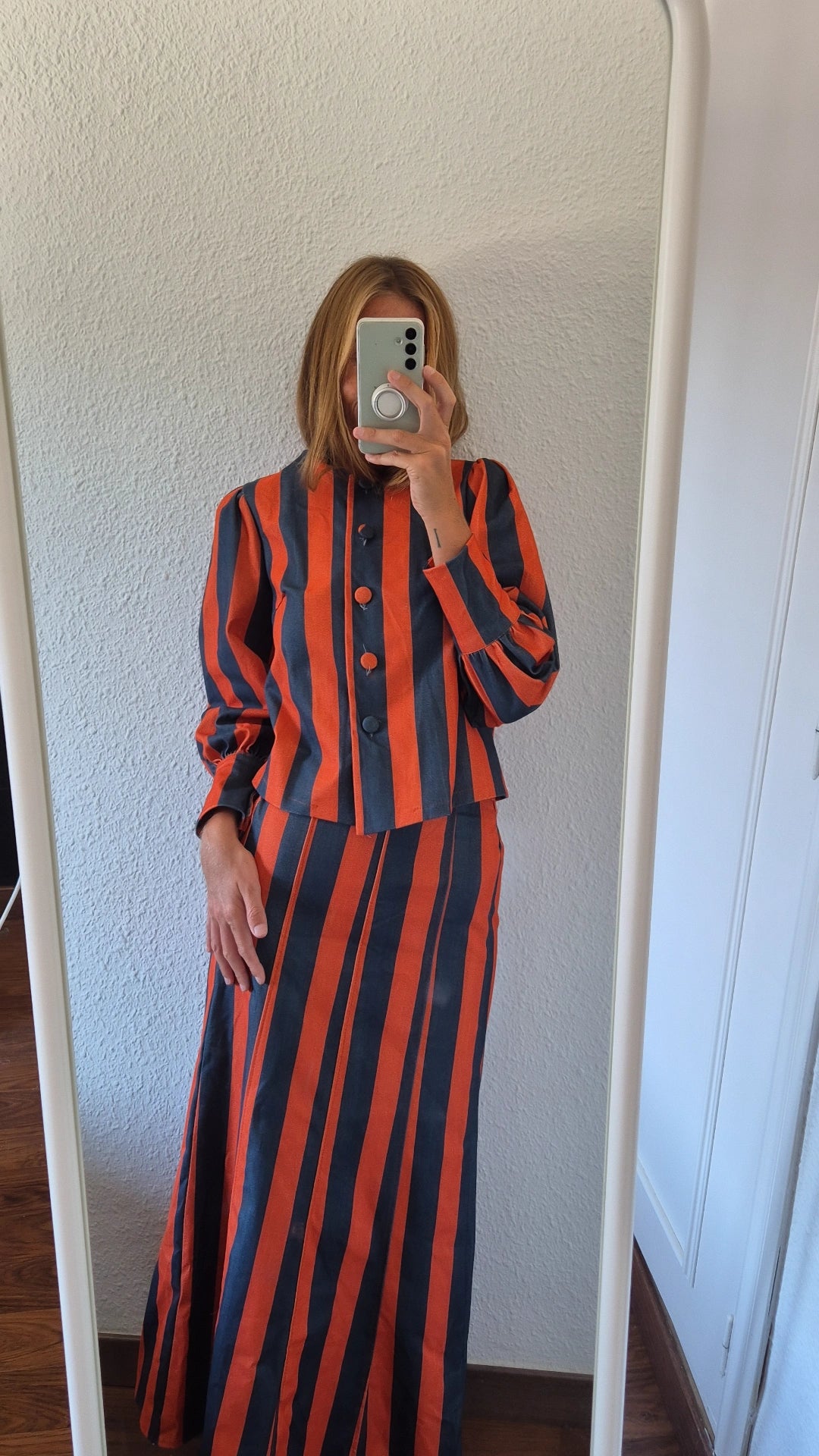 Conjunto rayas naranja