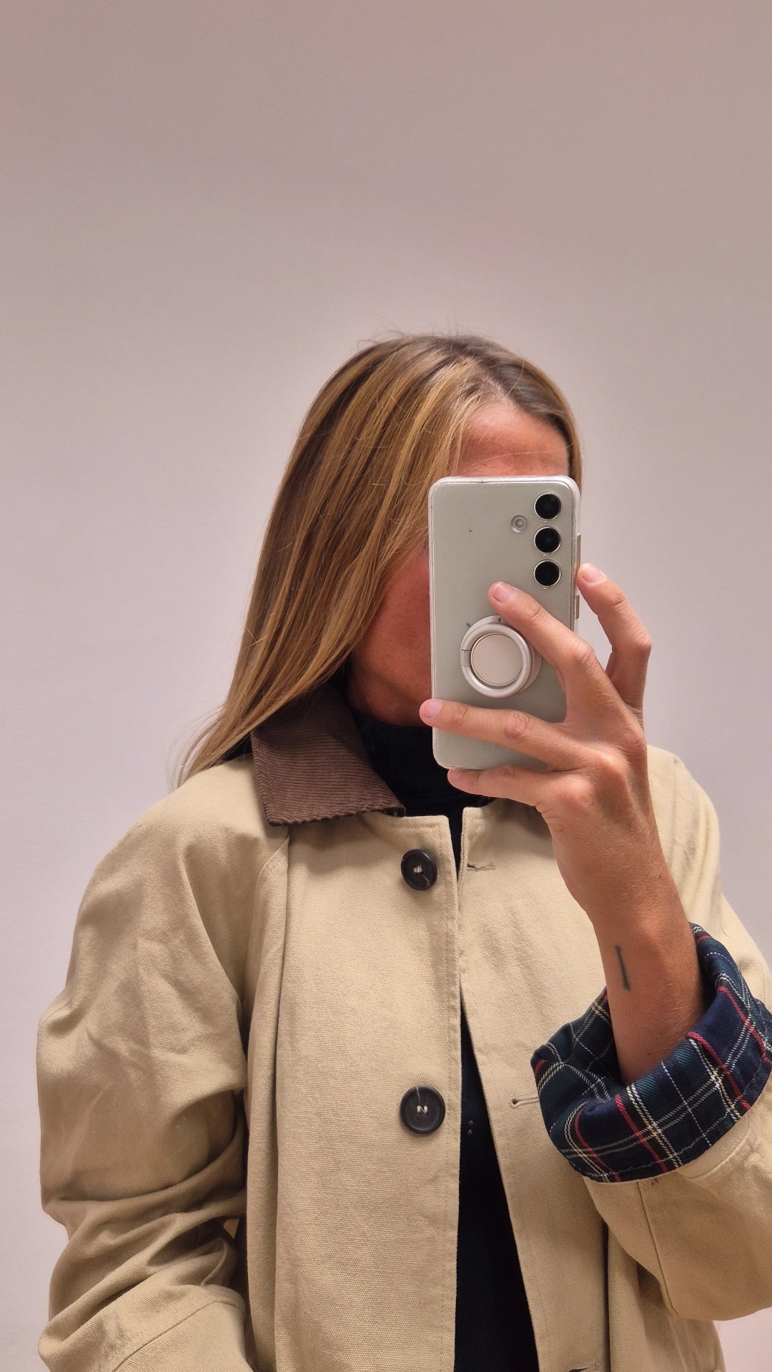 Chaqueta 100% algodón beige
