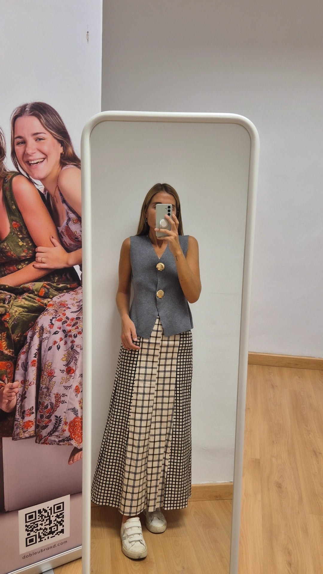 Falda cuadros navy