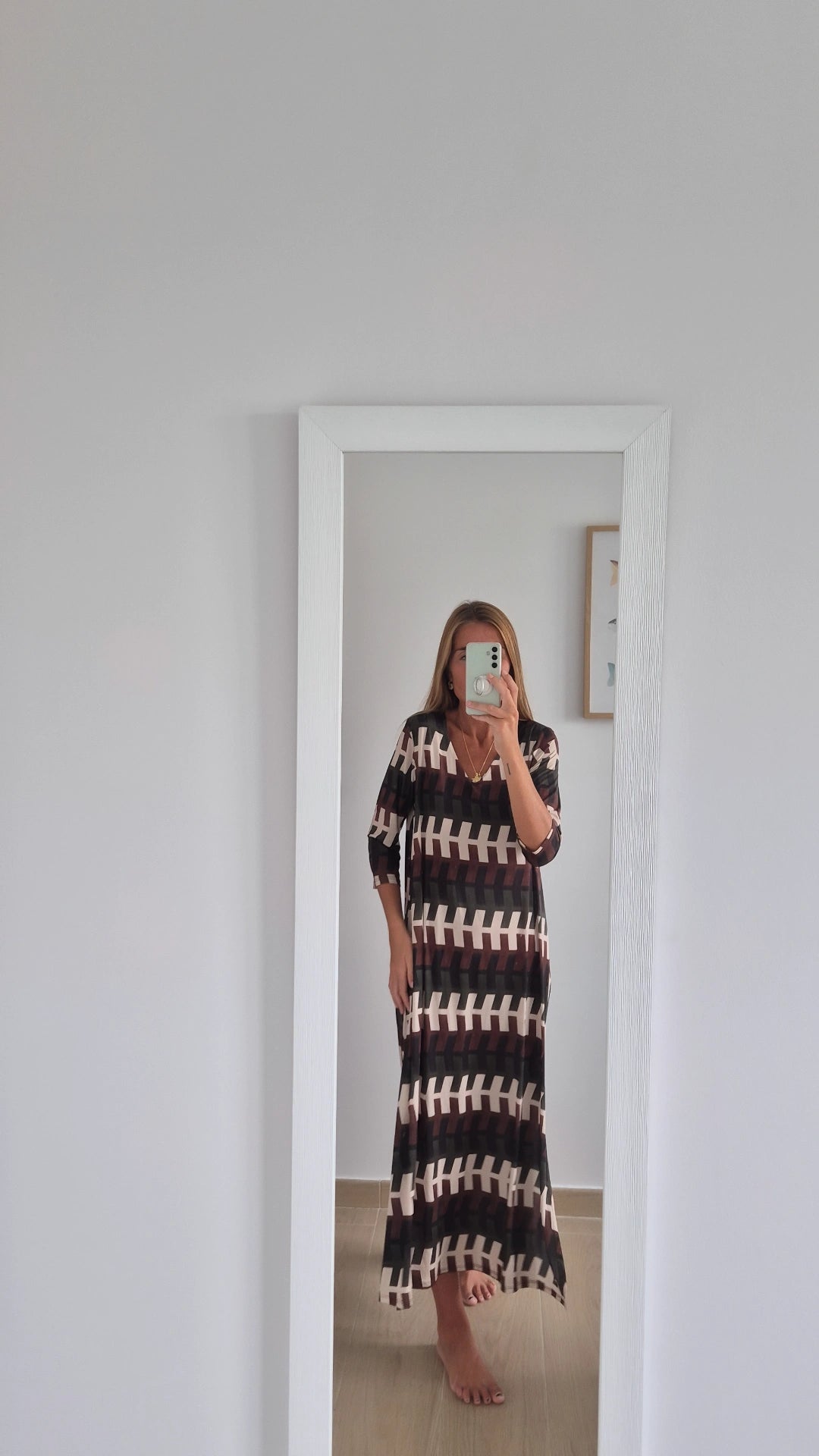 Vestido geométrico verde