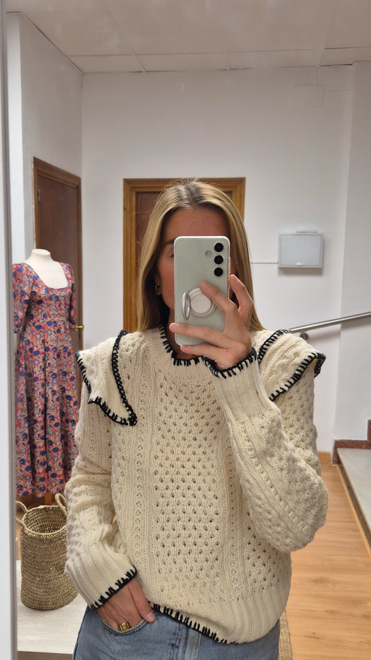 Jersey lana costuras hombro