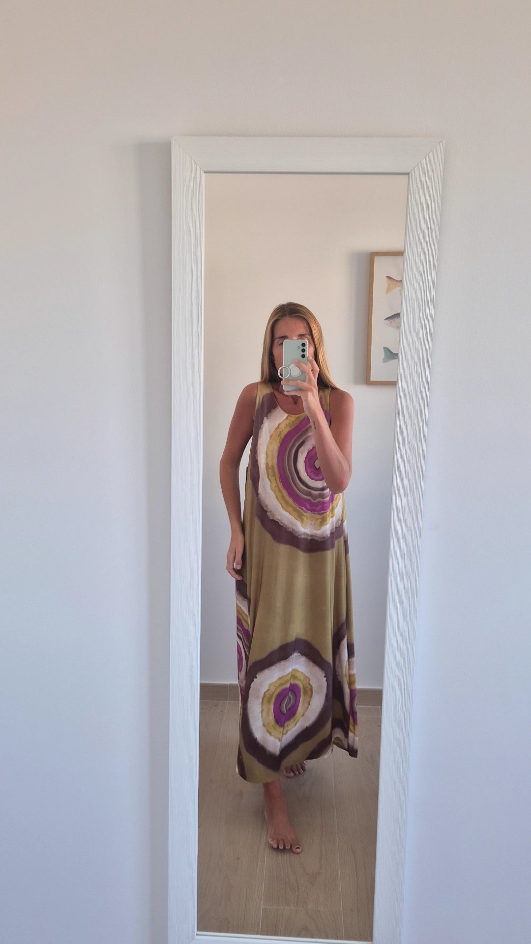 Vestido flash punto de seda mostaza
