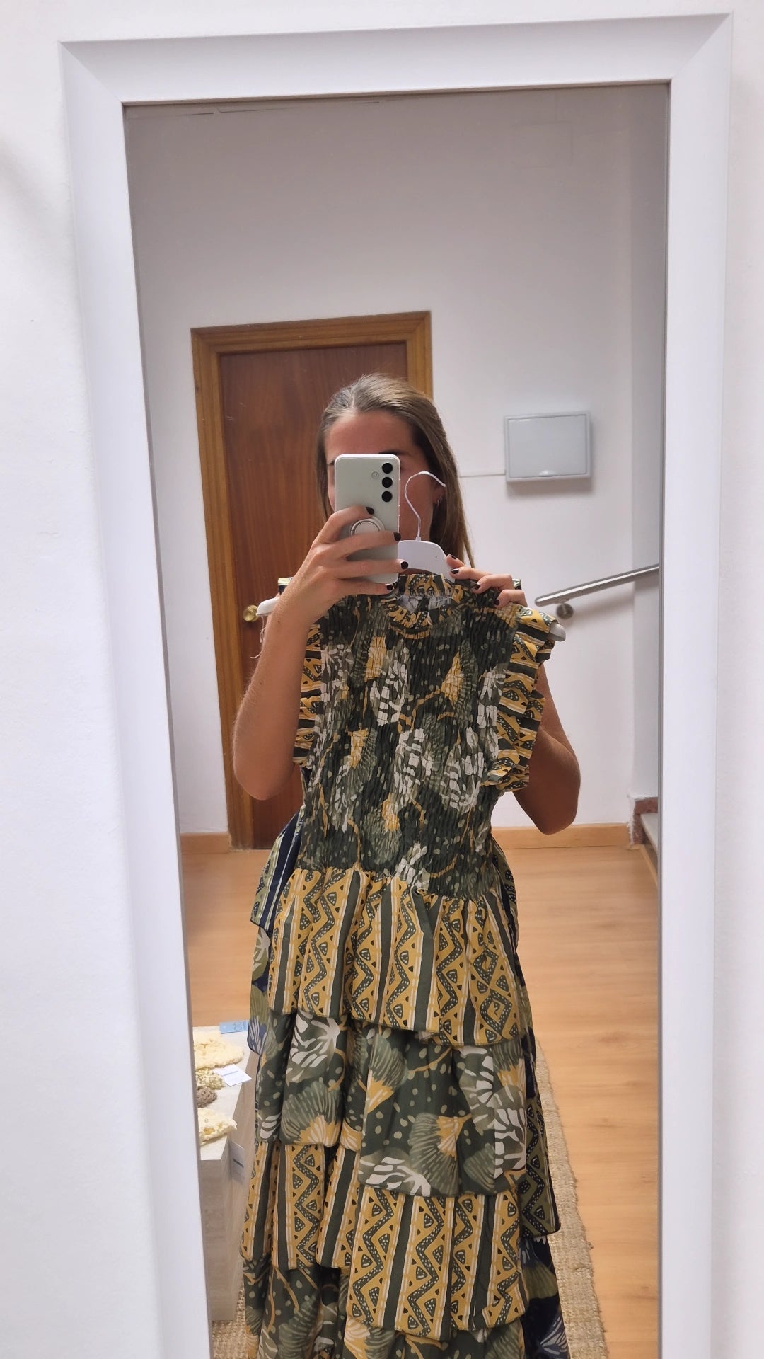 Vestido Alice verde y mostaza