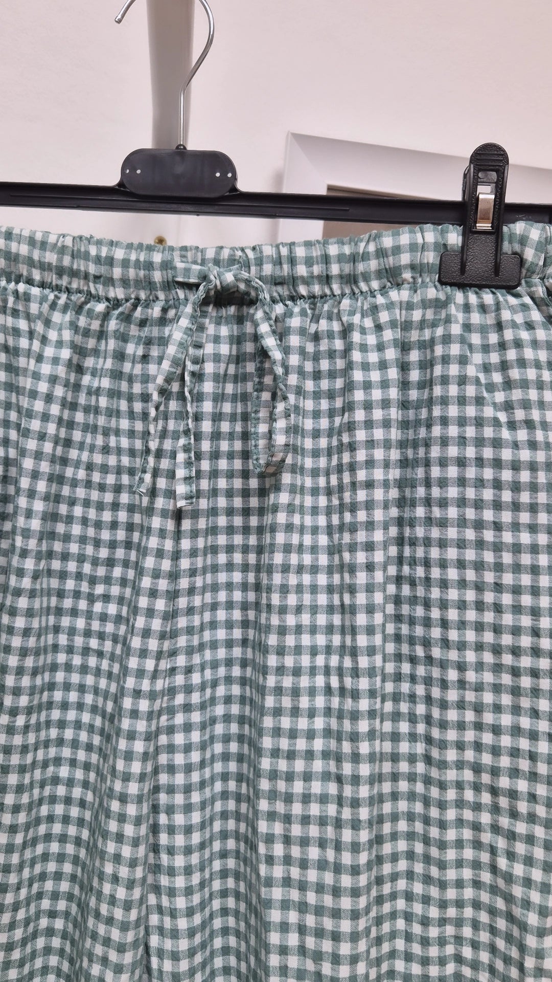 Pantalón bombacho cuadritos verde jabonoso