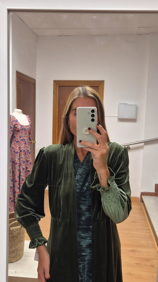 Abrigo terciopelo verde