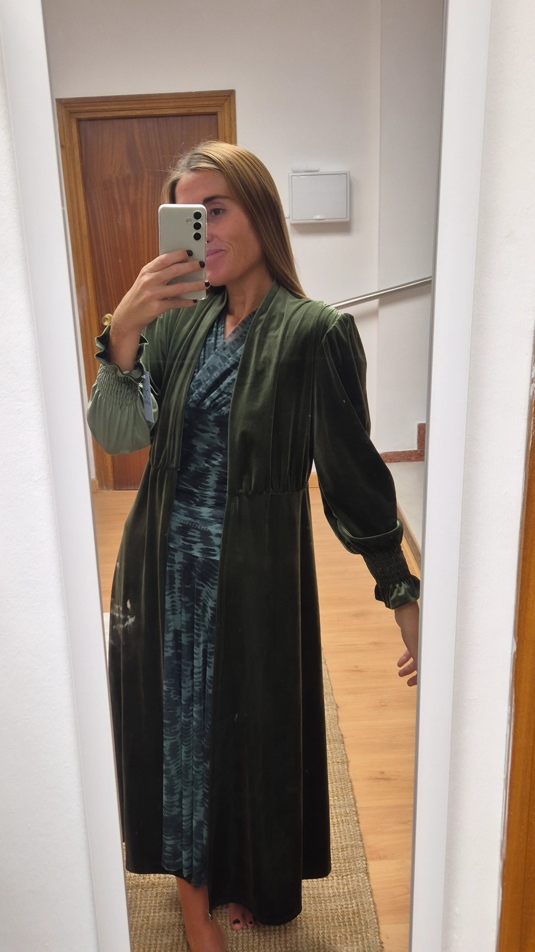 Abrigo terciopelo verde