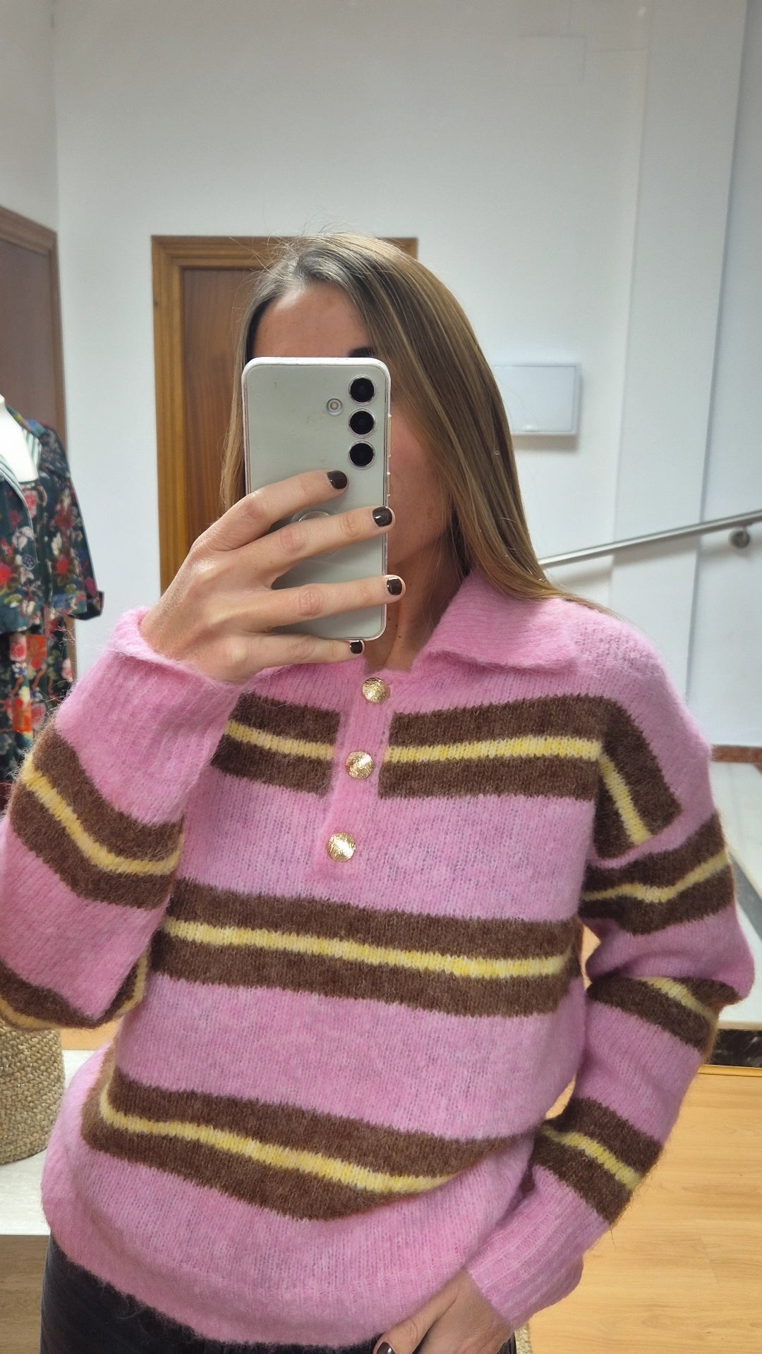 Jersey polero rayas pink