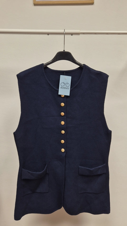 Chaleco botoncitos azul