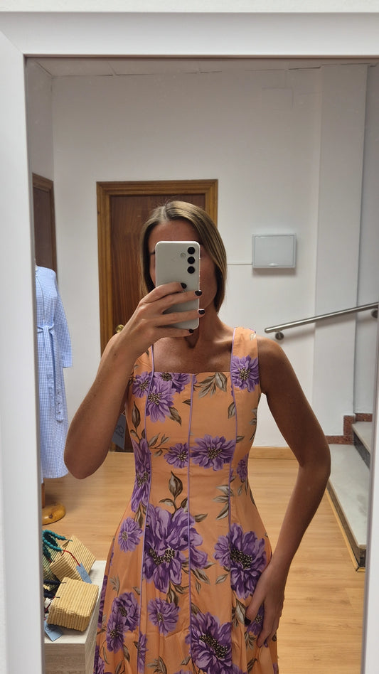 Vestido Coco sin mangas Coral