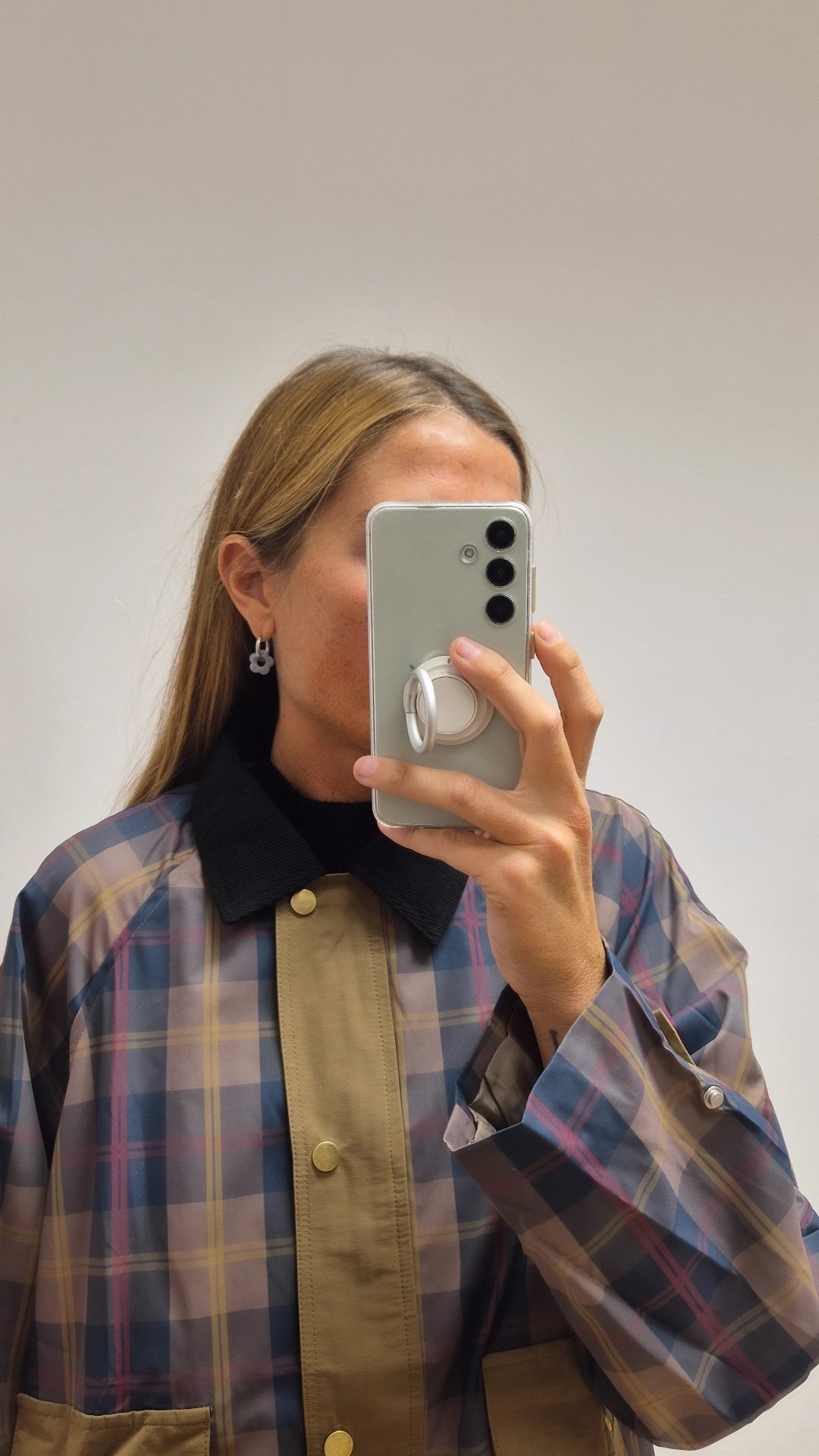 Chaqueta cuadros impermeable