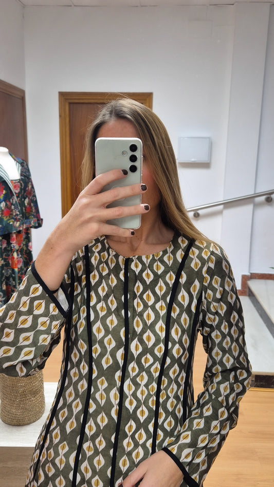 Vestido corte a raya Rombo