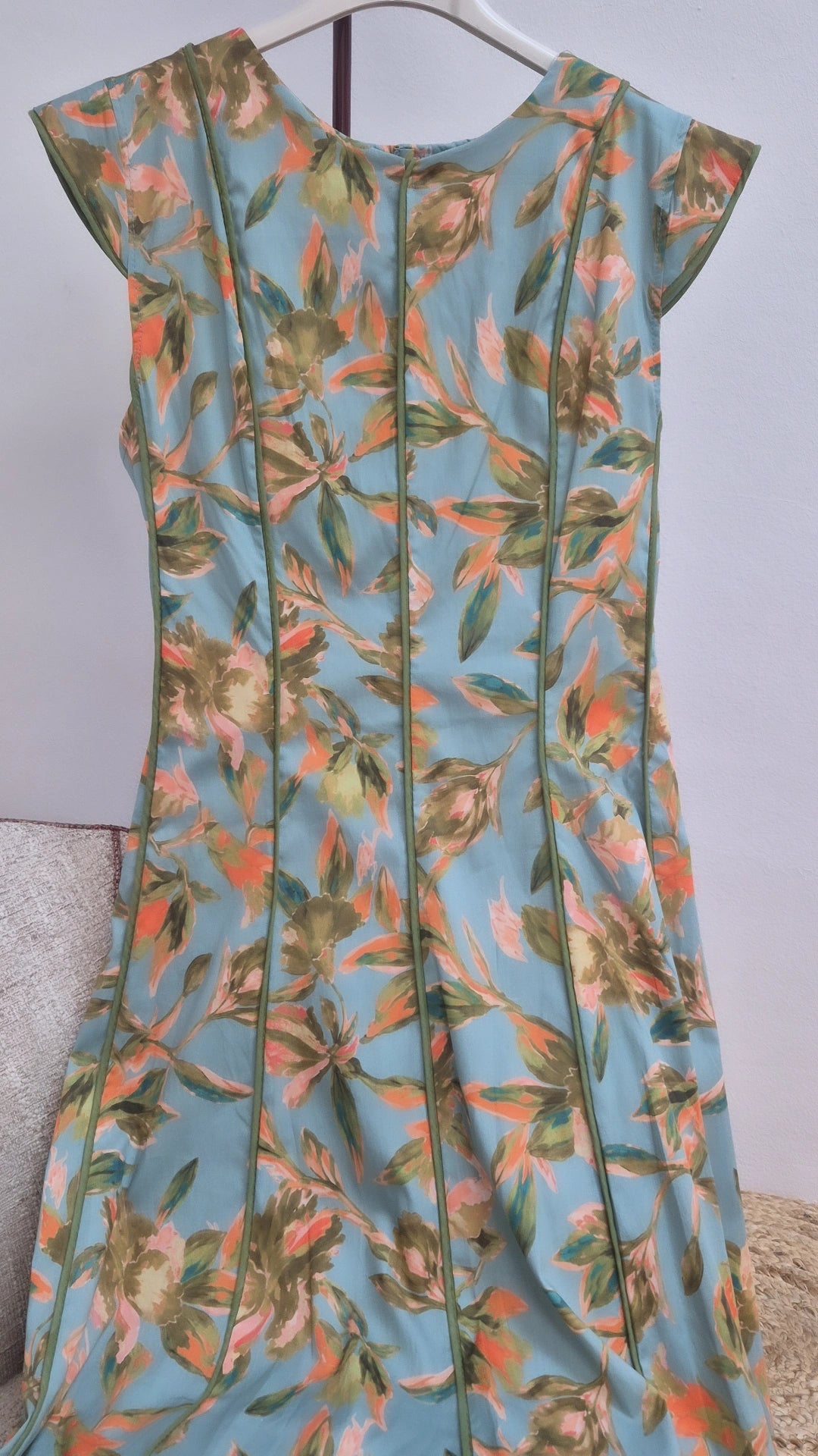 Vestido Conchita hoja turquesa