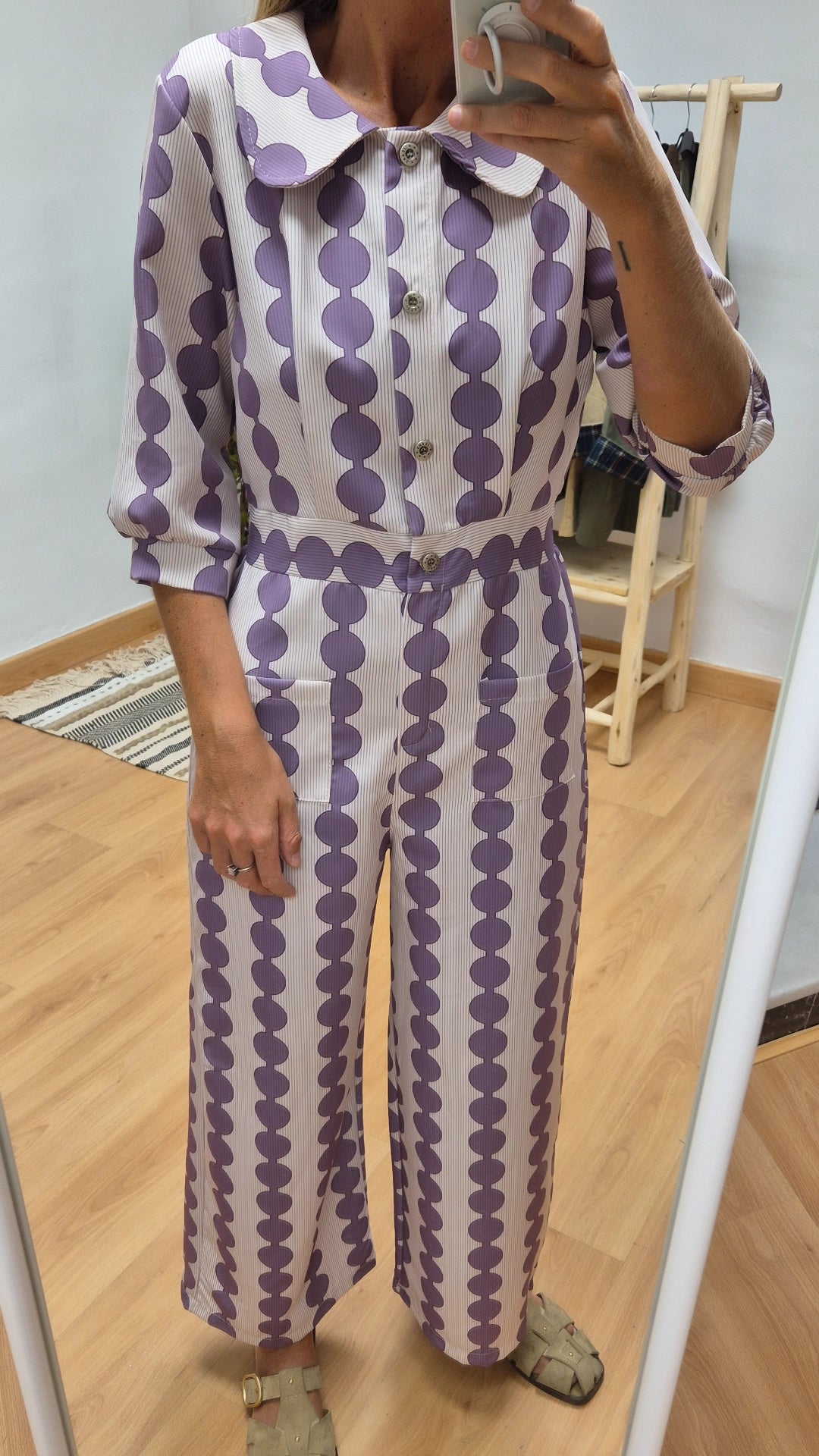 Peto circulitos y rayas LILA
