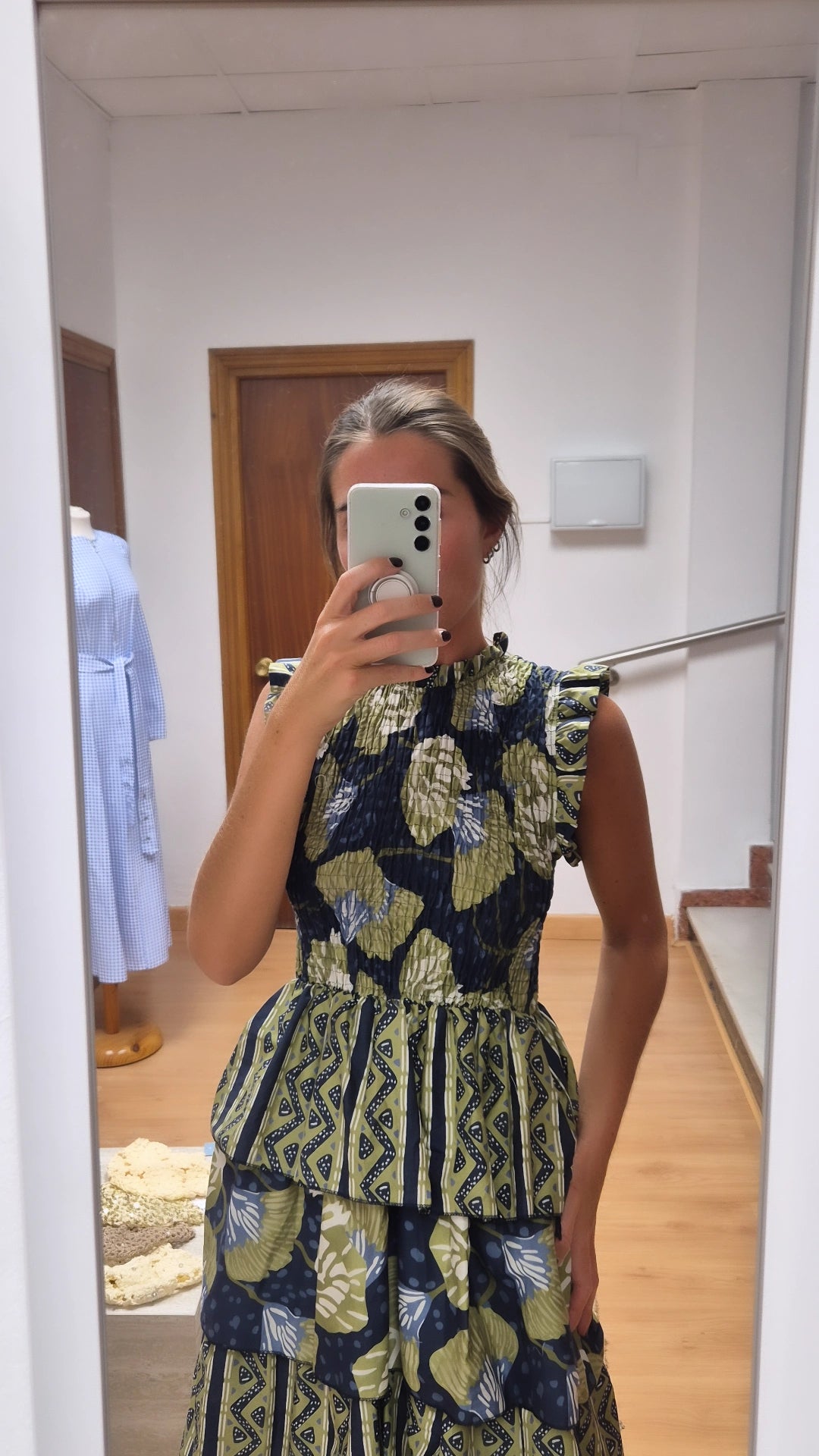 Vestido Alice verde y marino