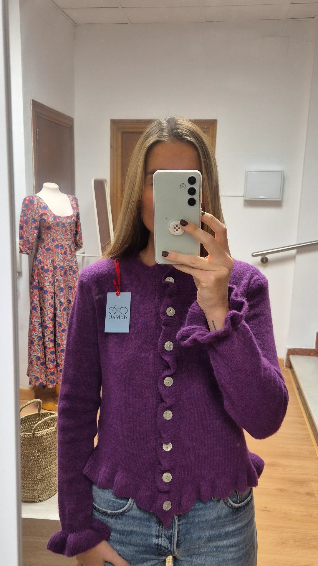 Cardigan botón buganvilla