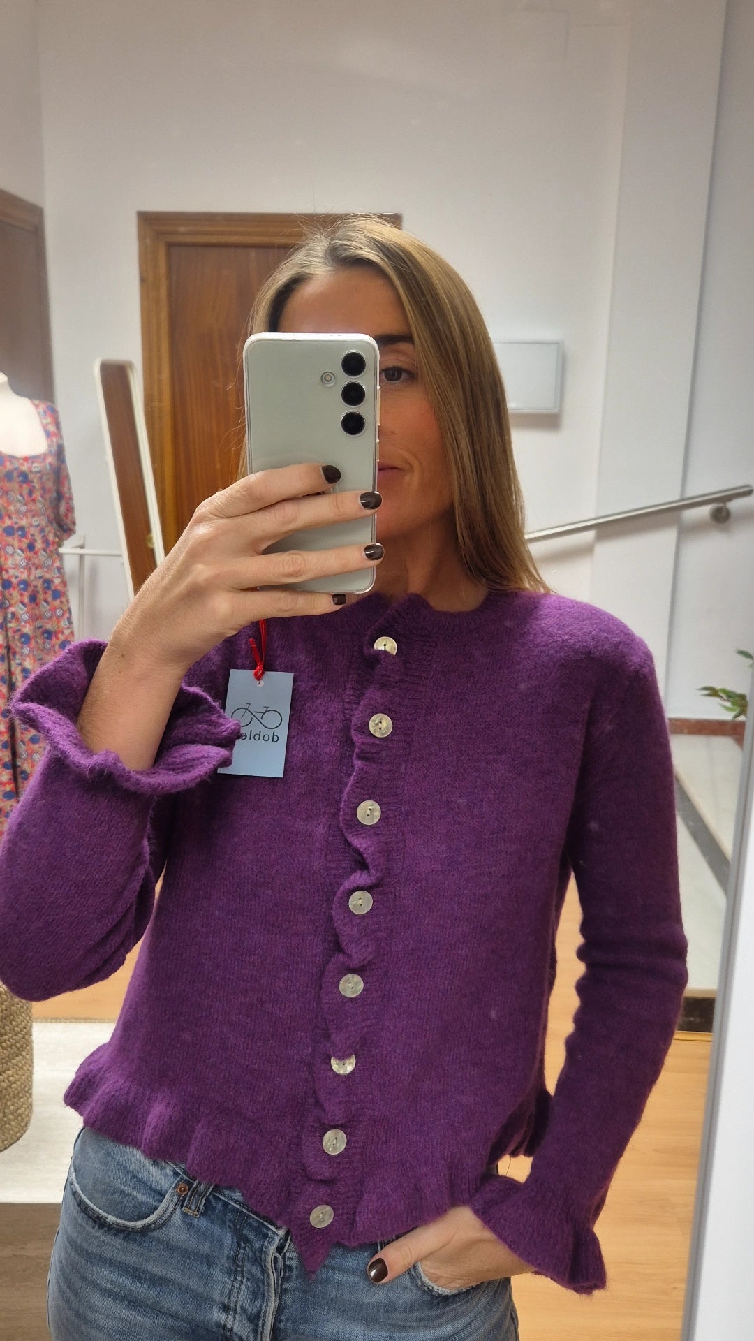 Cardigan botón buganvilla