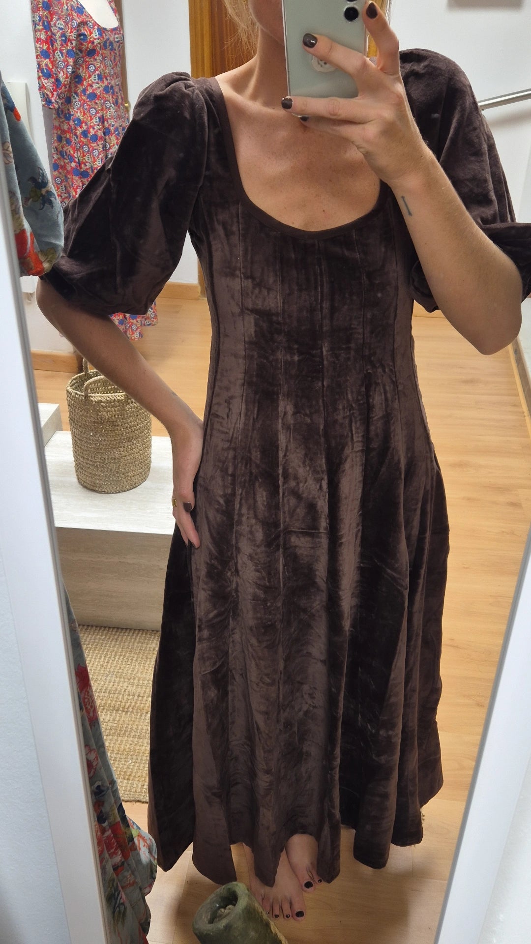 Vestido Moniquita con mangas Chocolate