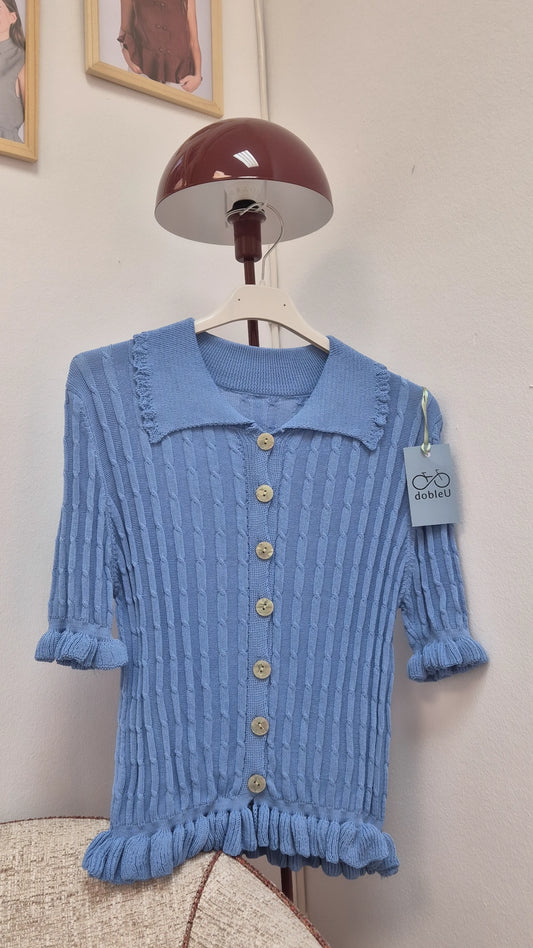 Cardigan de punto azul