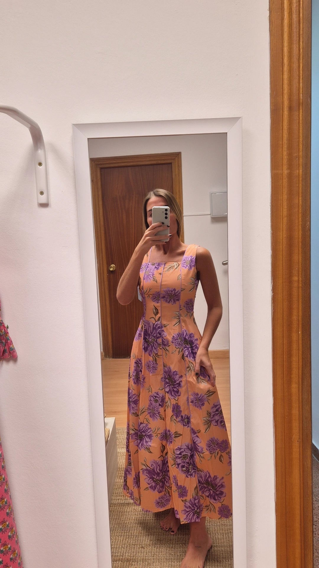 Vestido Coco sin mangas Coral