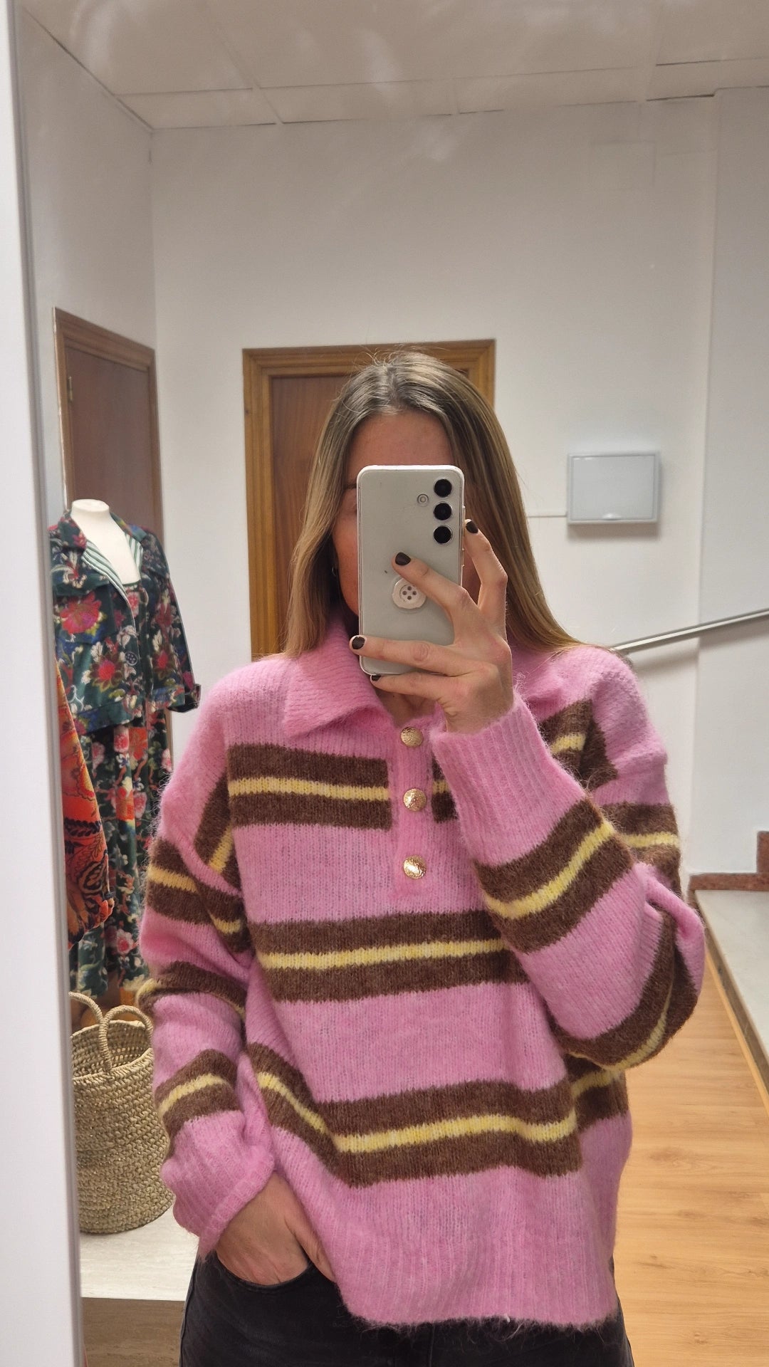 Jersey polero rayas pink