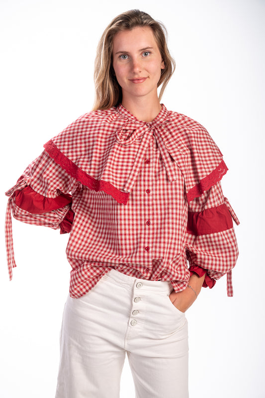 Blusa volante cuadros