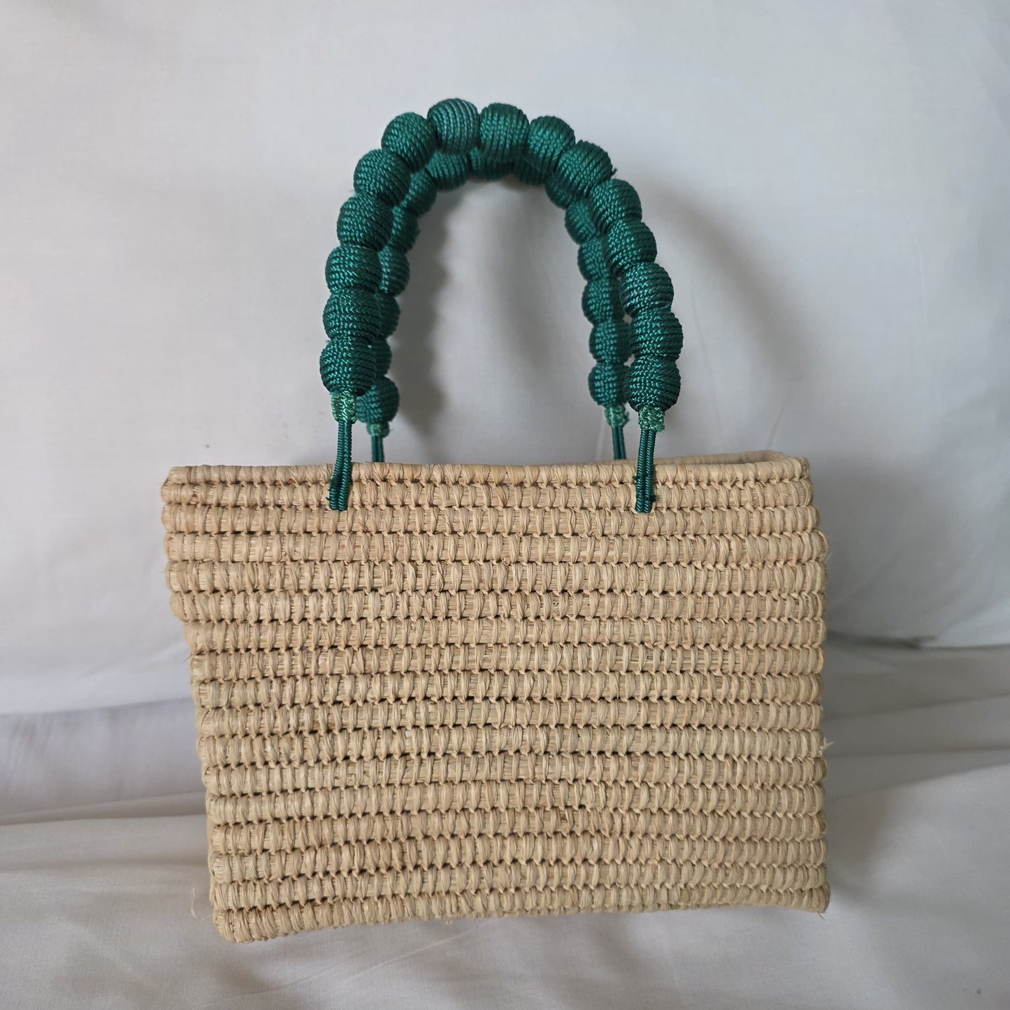 Bolso artesanal de rafia y algodón calma