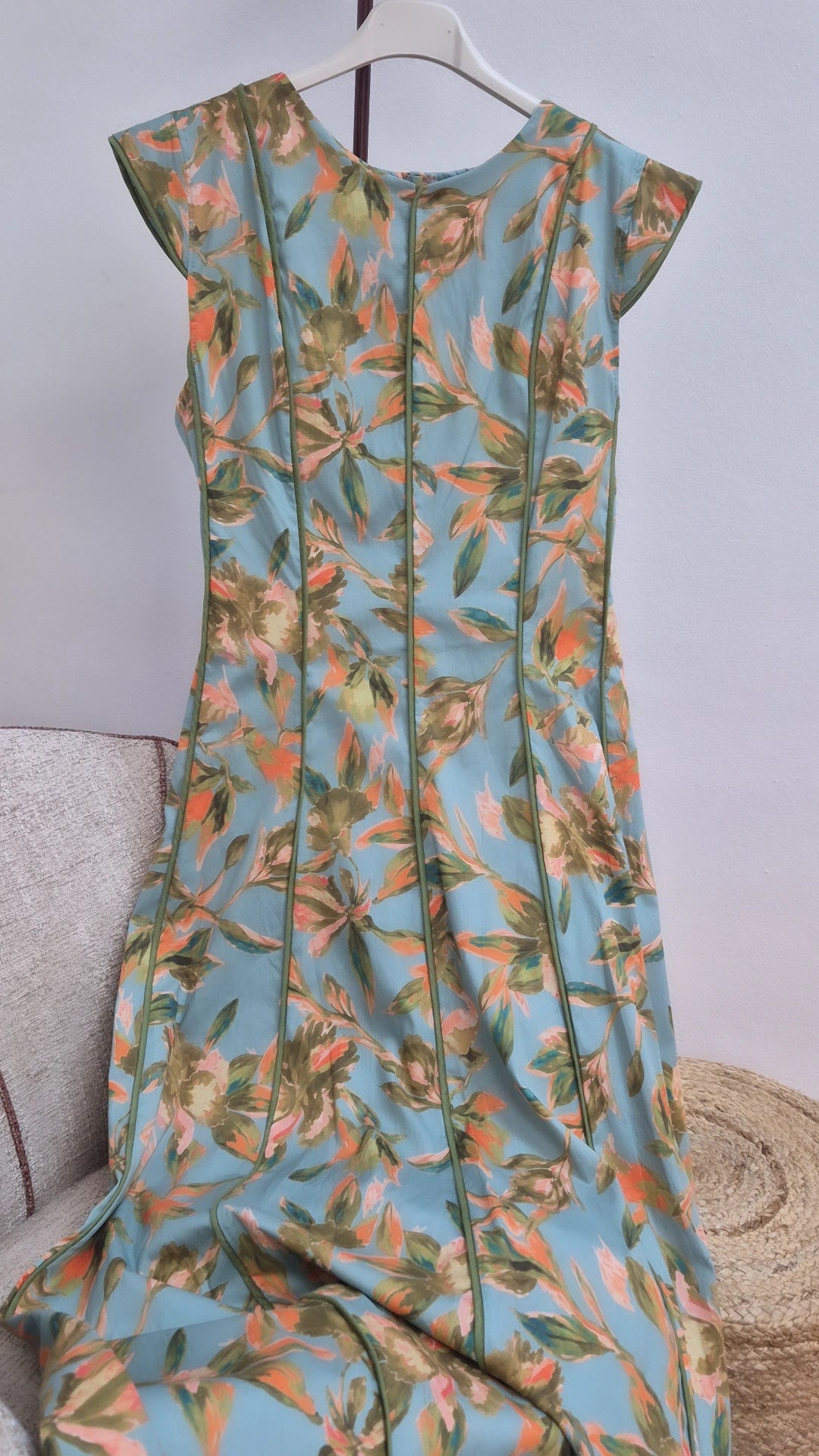 Vestido Conchita hoja turquesa