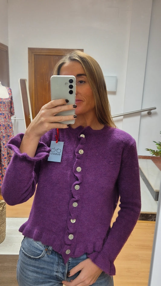 Cardigan botón buganvilla