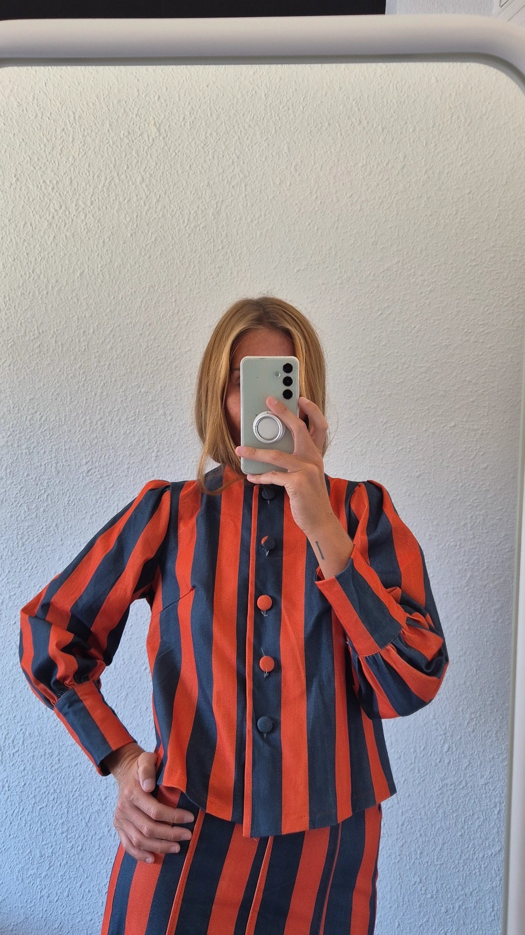 Conjunto rayas naranja