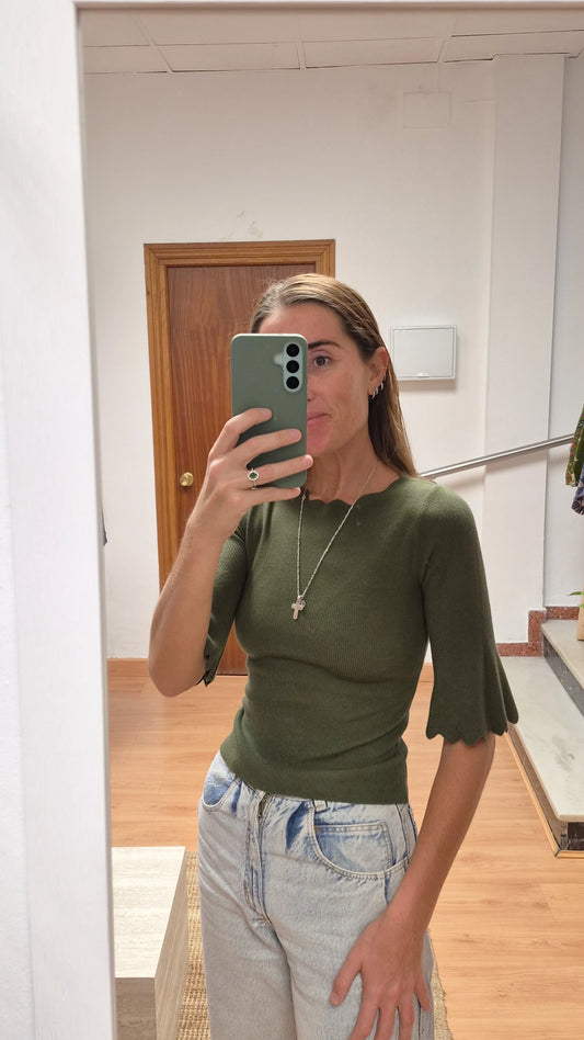 Camiseta punto verde