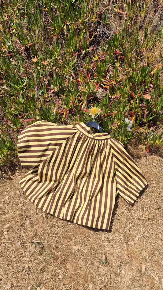 Blusa rayas y lazo con mangas A