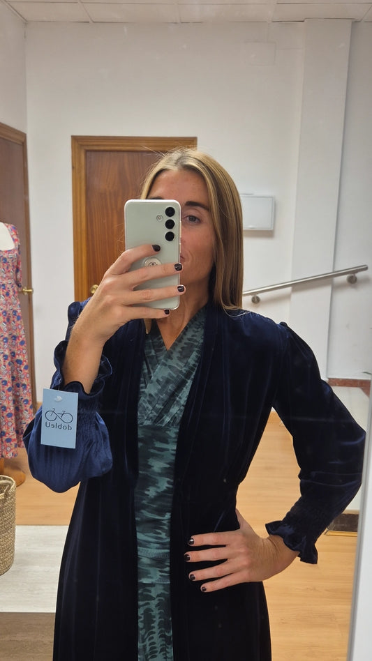 Abrigo terciopelo azul marino