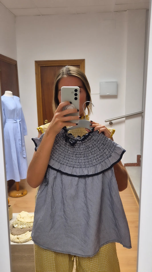 Blusa Claudia azul marino