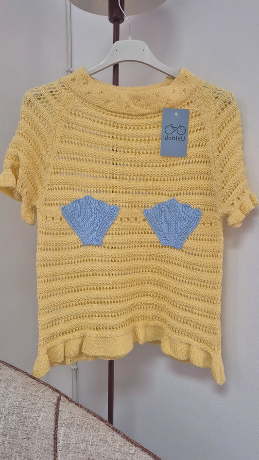 Cardigan Concha amarillo
