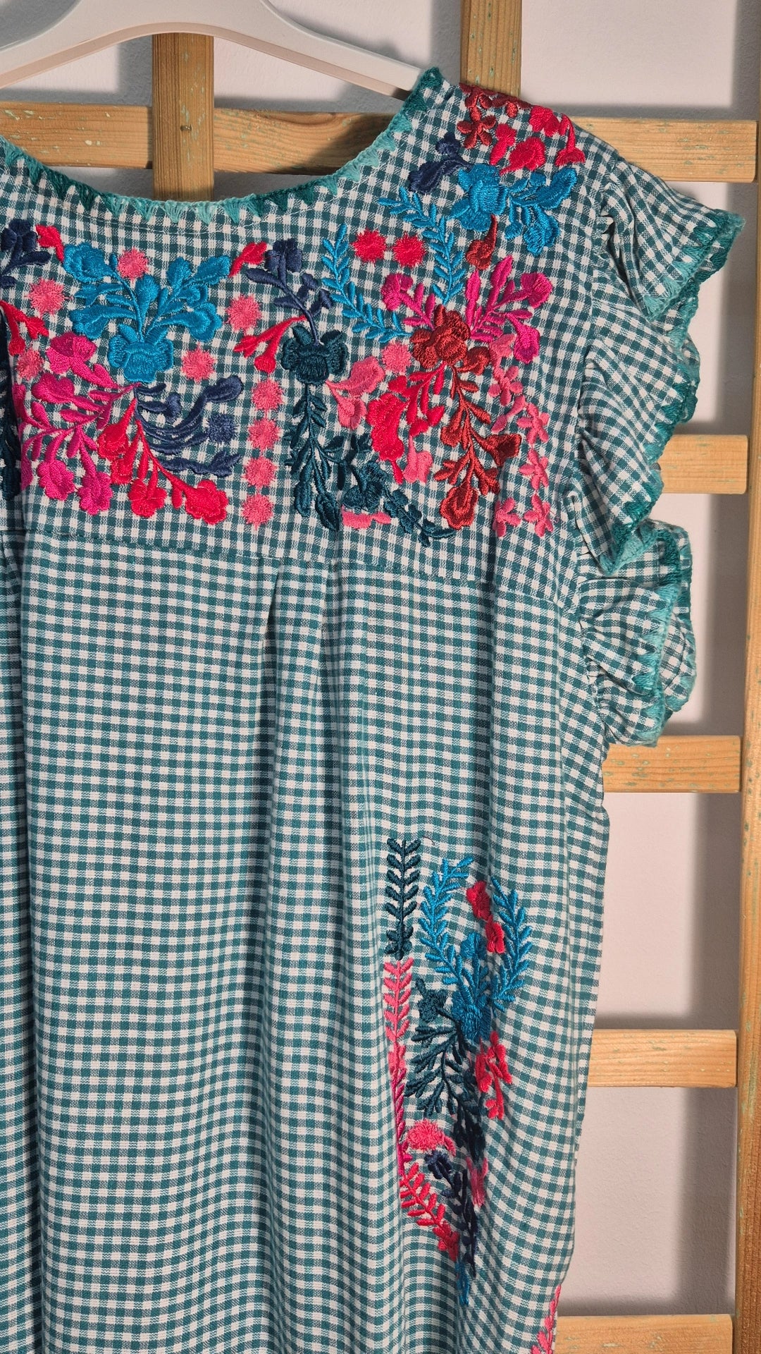 Vestido vichy bordado six
