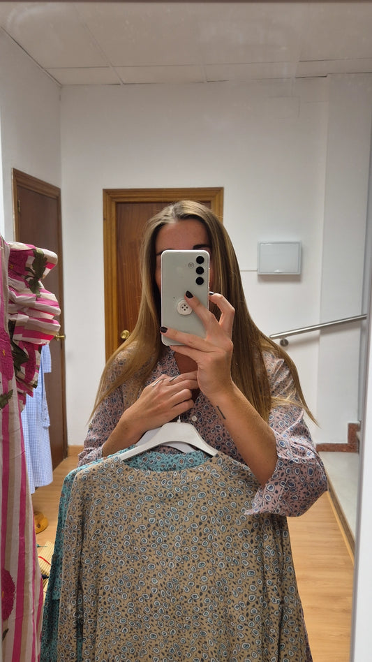 Vestido playero Eye beige
