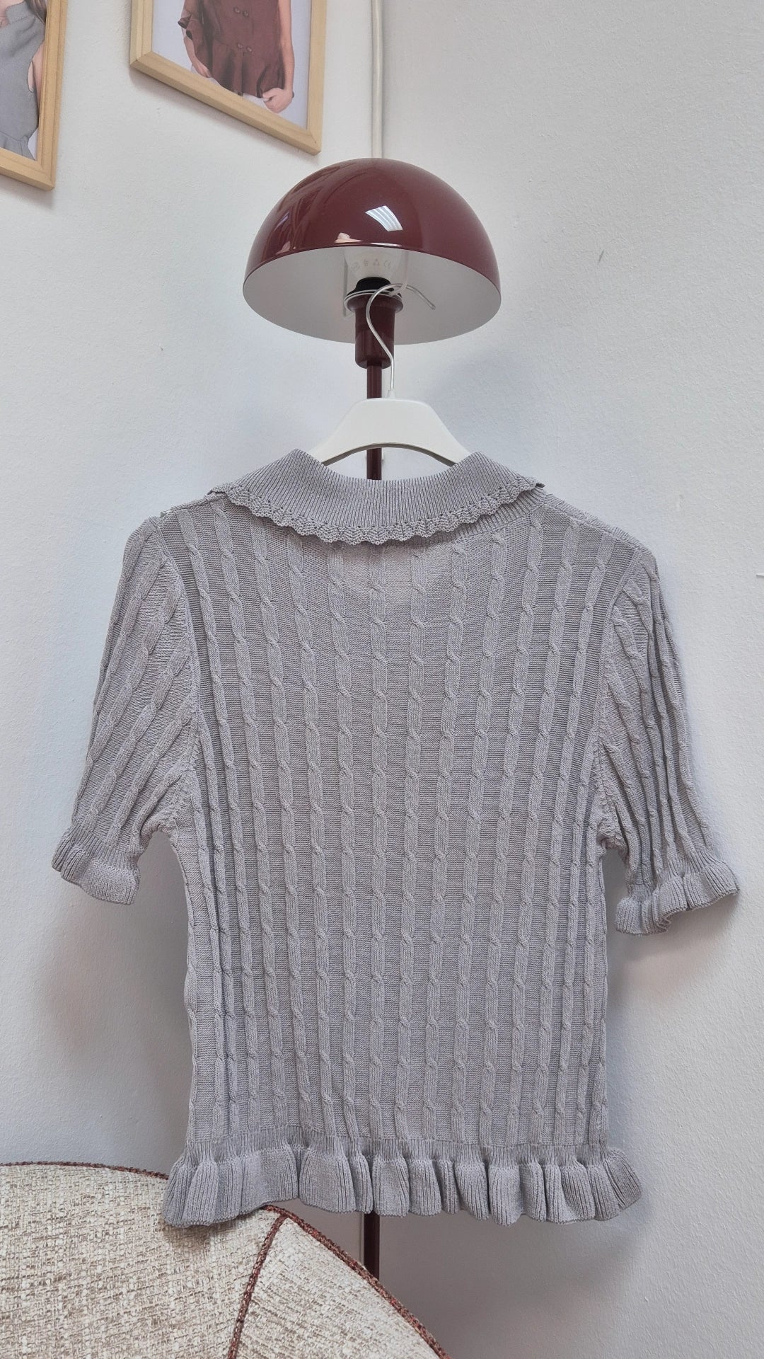 Cardigan de punto gris