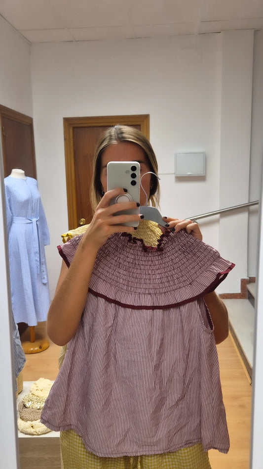 Blusa Claudia burdeos