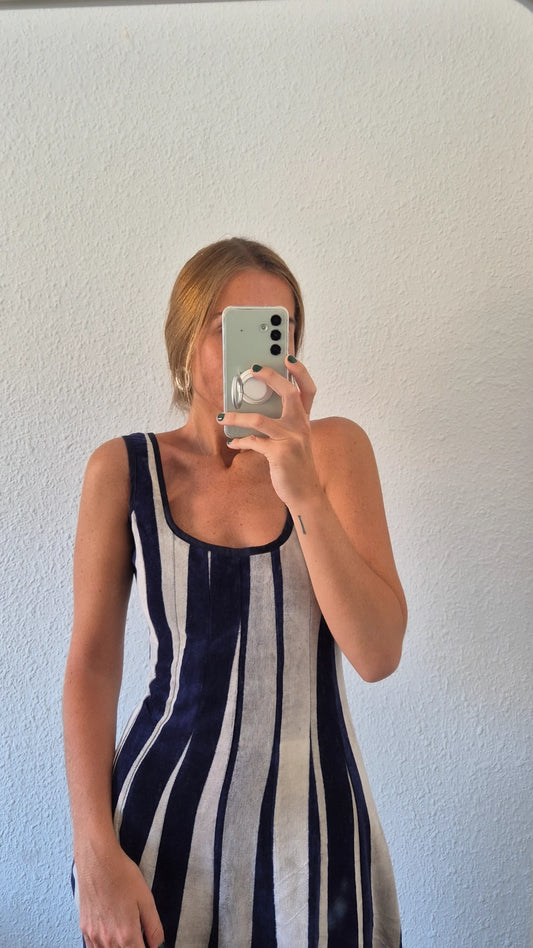 Vestido Moniquita stripes navy