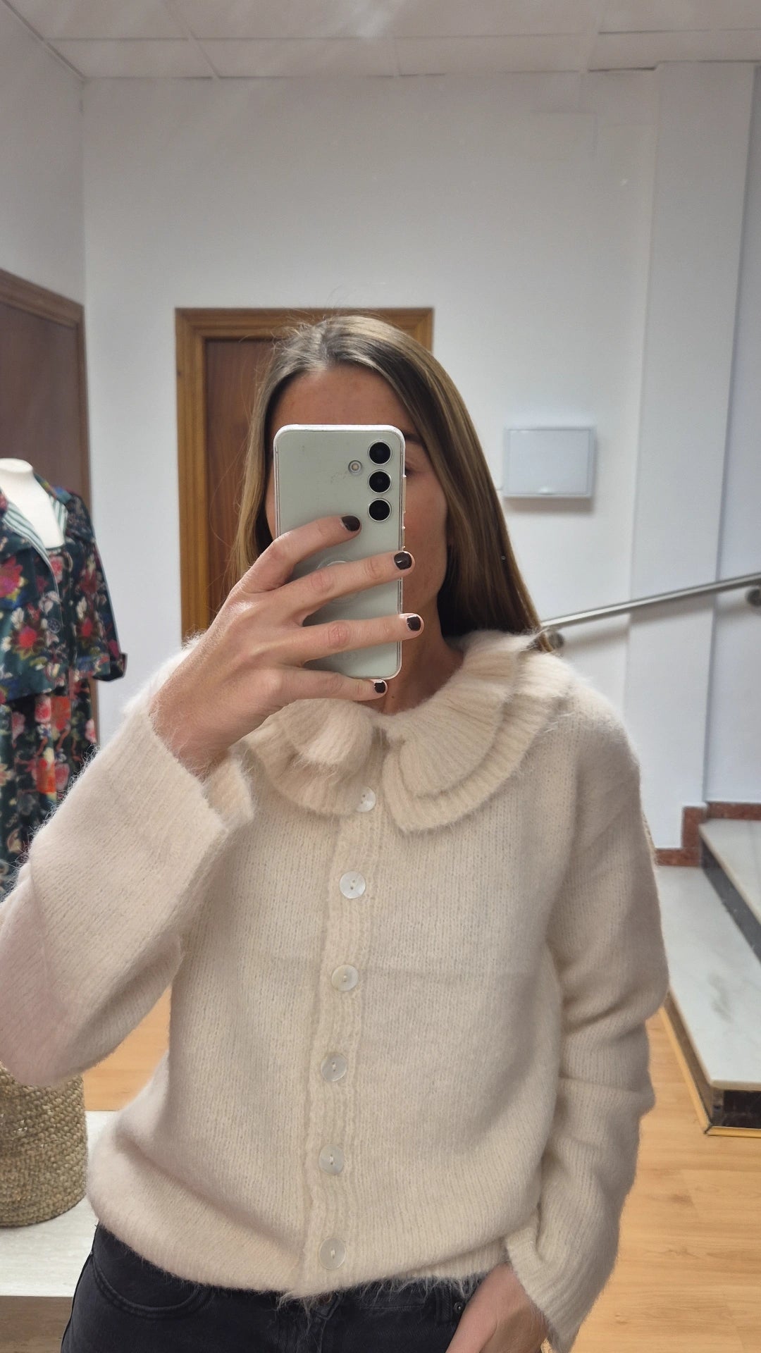 Cardigan cuello doble