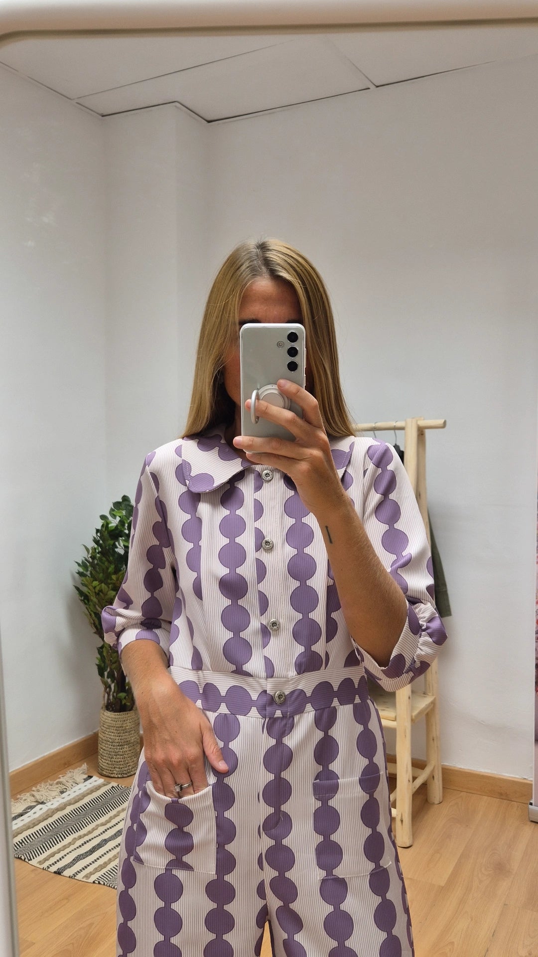Peto circulitos y rayas LILA