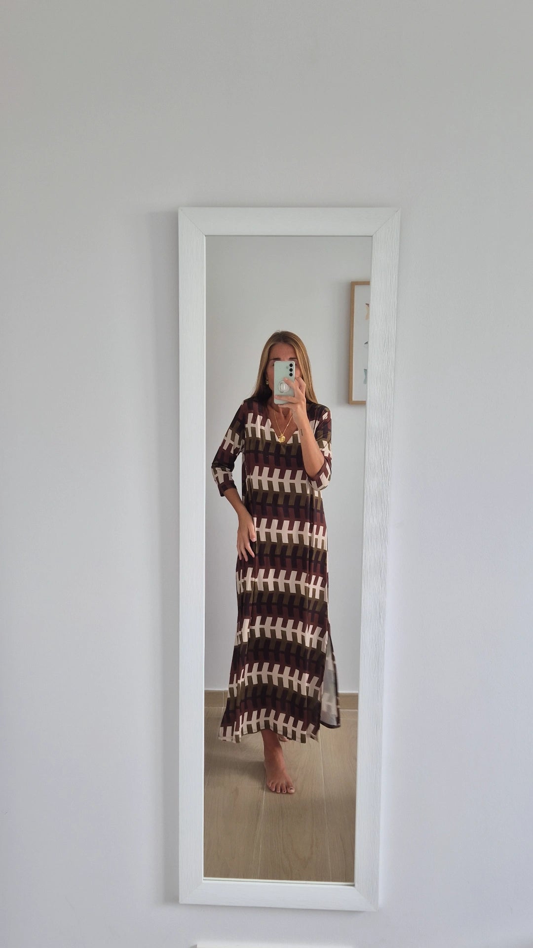 Vestido geométrico pistacho