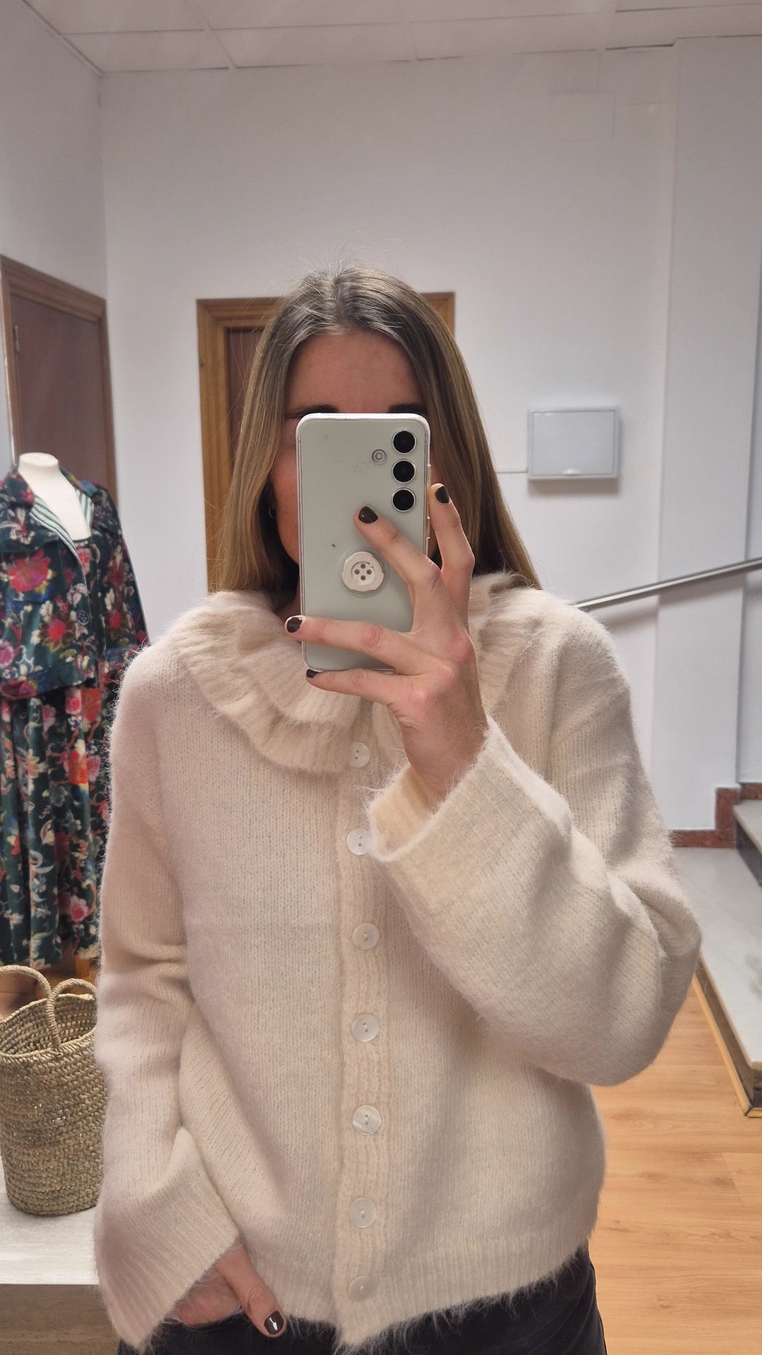 Cardigan cuello doble