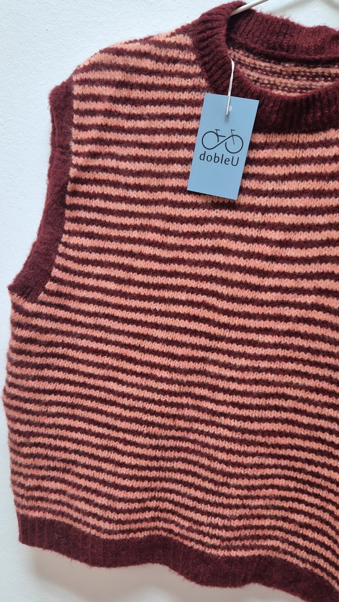 Chaleco rayas granate