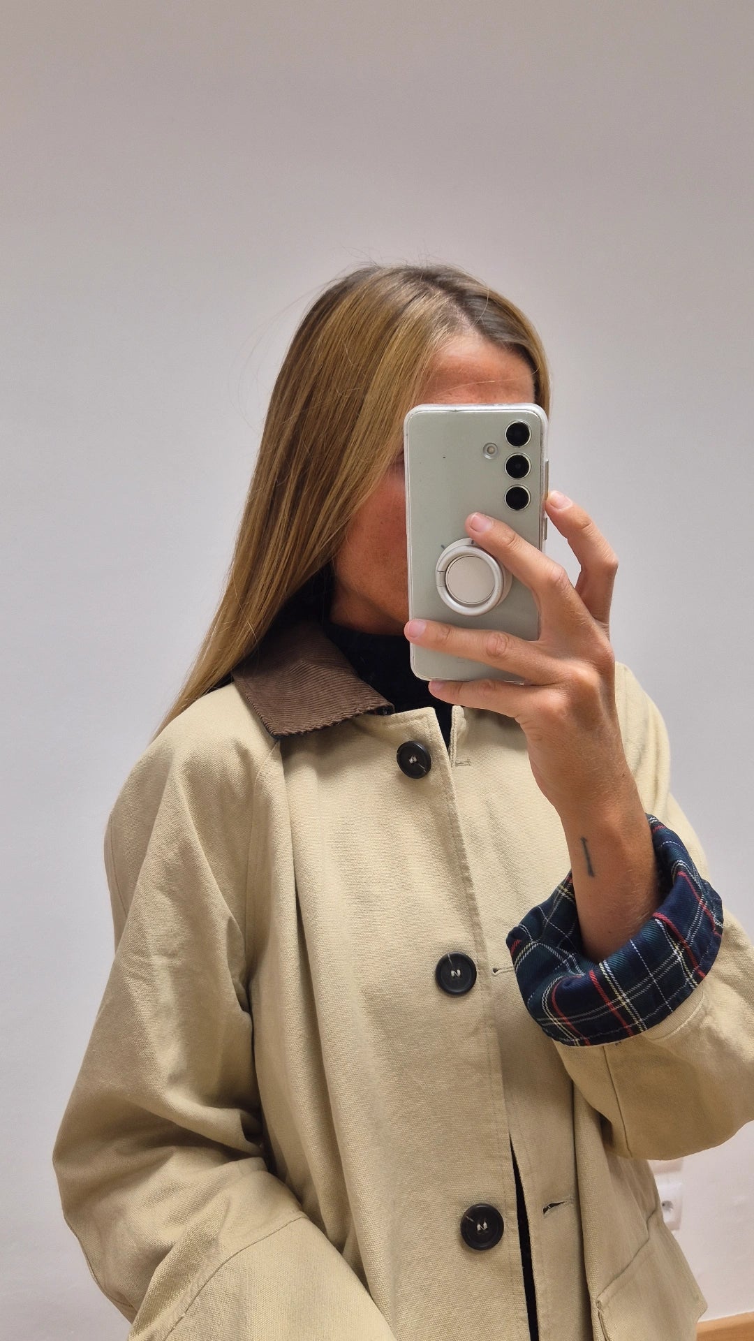 Chaqueta 100% algodón beige