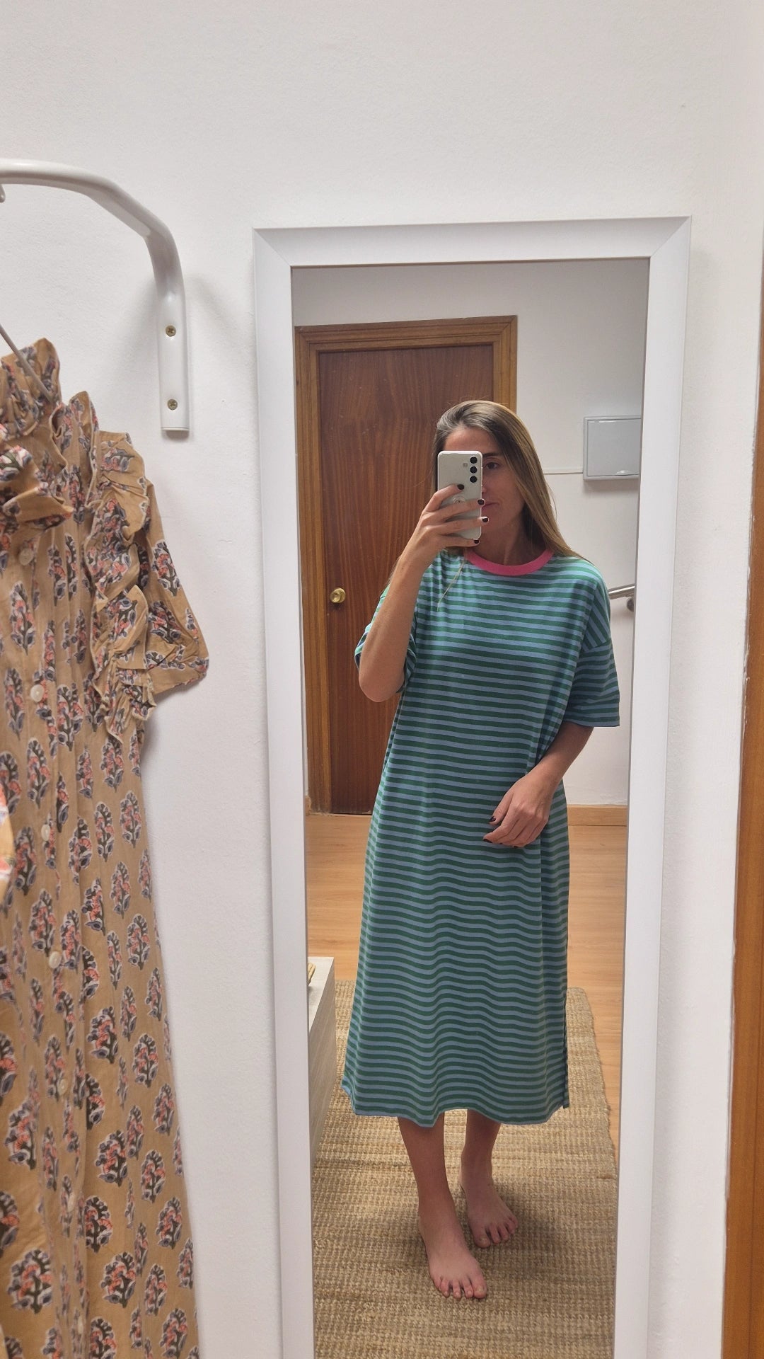 Vestido total rayas azul y verde