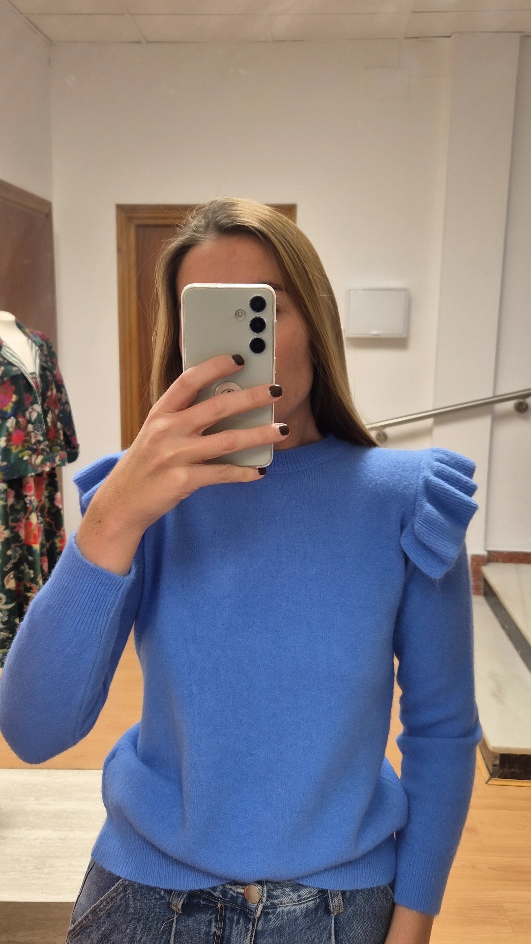 Jersey volante hombro Marrón